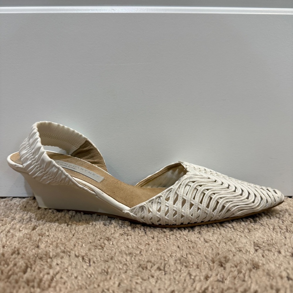 Stella McCartney Cream Woven Heels